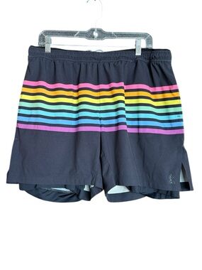 Chubbies Rainbow Stripe Lined Swim Shorts 5.5” Inseam Blue Men’s 2XL